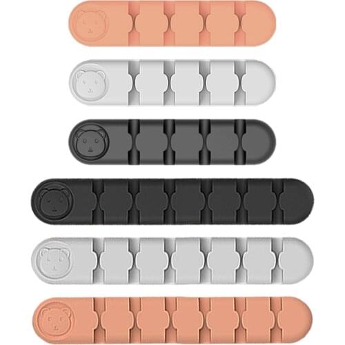 Cable Holder Silicone Cable Organizer Holder USB Winder Desktop Tidy Management Clips Holder For Mouse Keyboard Earphone Headset