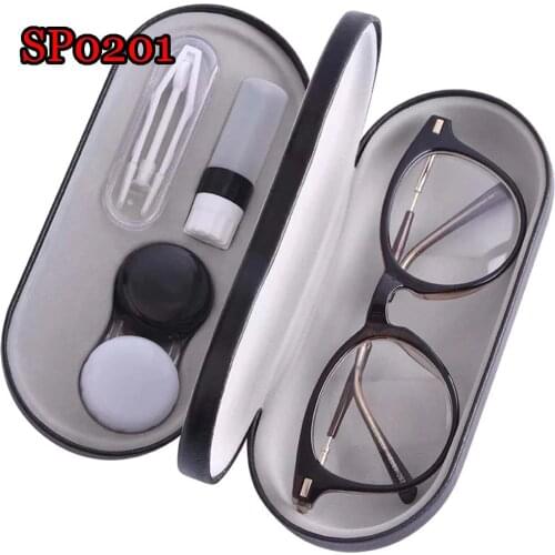 2-way Leather Spectacle Case, Universal Storage Box for contact lenses, frames and sunglasses SP0201