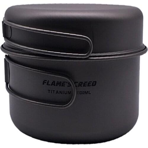 FLAMES CREED ultralight titanium pan and outdoor camping titanium pan enhancing the body resistance CKW750ML CKW1100ML