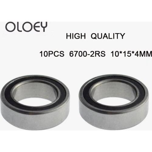 Good 10PCS High Quality ABEC-5 6700 2RS 6700RS 6700-2RS 6700 RS 10x15X4 Mm Miniature Double Rubber Seal Deep Groove Ball Bearing