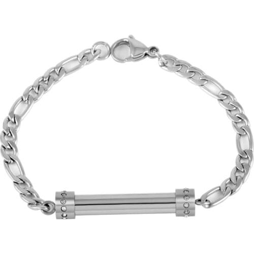 IJB5026 Cheap !!! 20/50/100pcs Stainless Steel Crystal Tube Memorial Urn Bracelet For Women Men Cremation Jewelry Hold Ashes