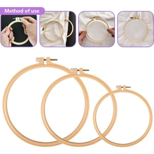 5/6/8Inch Sewing Tools DIY Embroidery Stitch Hoop Frame Set Round Ring Wooden Bamboo Hoop Needlework Embroidery Accessories