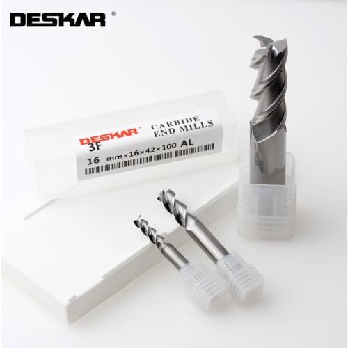 1PC DESKAR Endmills 3x100L 4x75L 5x100L 6x75L 8x100L End Mills CNC Lathe Cutting Tools For Aluminum