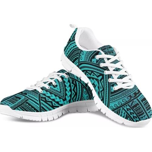 NOISYDESIGNS Fashion Polynesian Style Prints Flats Shoes Lace Up Sneakers for Teenage Girls Brand Design Woman Spring/Autumn