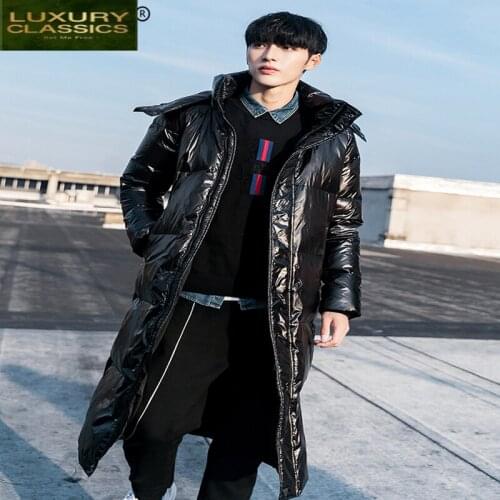 Jacket Mens Winter Down Down Coat Male Fashion Thick 90% Duck Down Jackets Long Coats Warm Hooded Clothing 2021 190215