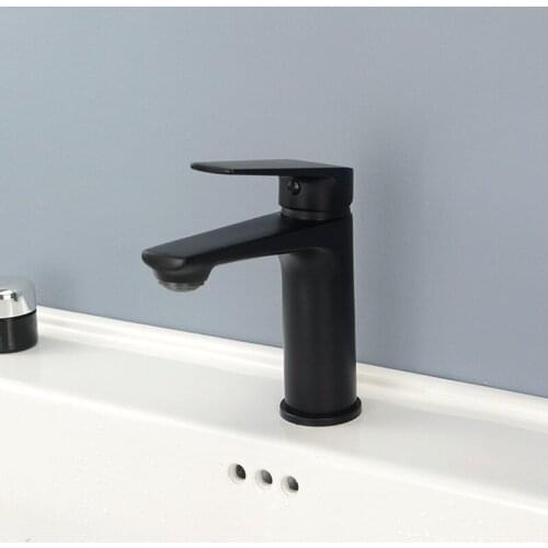 Bathroom Faucet Brass Cold Hot Wash Basin Tap Corrosion Resistance Matte Black Basin Mixer Taps