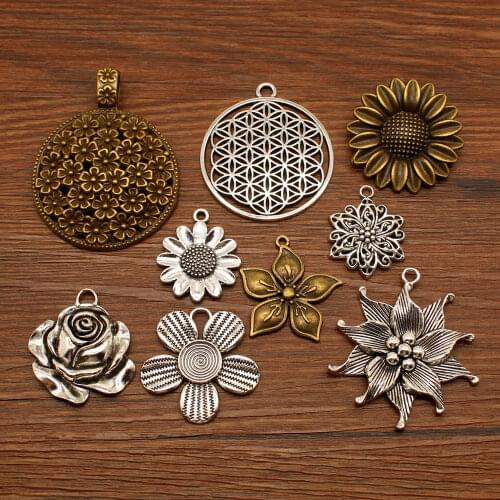 Hot 5pcs Beautiful Flowers Connectors Charms Making Diy Handmade Finding Jewelry