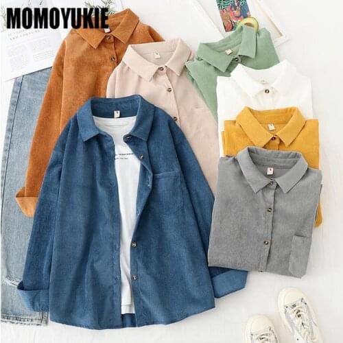 Momoyukie Women's Corduroy Shirts