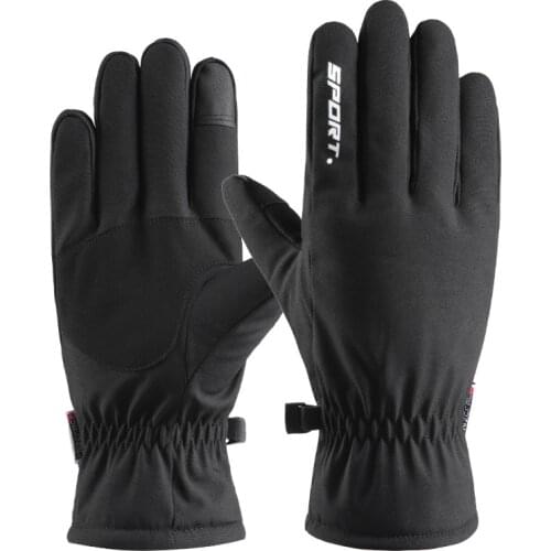 Men Winter Plus Plush Thick Warm Touch Screen Windproof Waterproof Ski Mitten Outdoor Sport Fitness Non Slip Cycling Glove F3