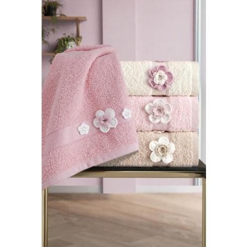 Bukre Hand Embroidered Towel Set 4lü 50x85 Cm