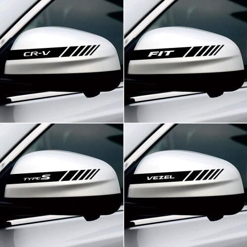 ​2Pcs Car Rearview Mirror Side Stripe Decal Car Body Sticker For Honda Mugen Civic XR-V UR-V Dohc Modulo Vezel Legend Typer City