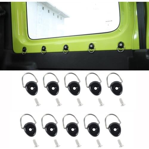 NHAUTP 5/10Pcs ABS+Stainless Steel Trunk Cargo Goods Tie-Down D Ring Buckle Fastener Clips For Suzuki Jimny 2019 Accessories