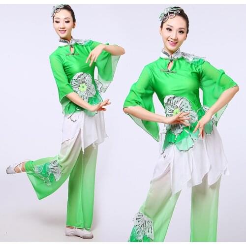 New Arrive Classical Yangko Dance Fan Umbrella Dancewear for Women Chinese Folk Modern Dance for Stage Dance Costume