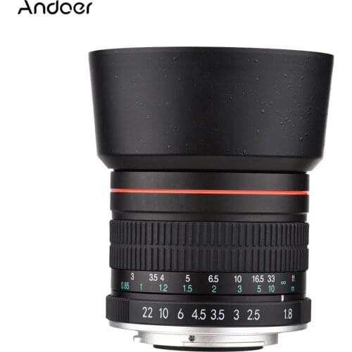 Andoer 85mm F1.8 Large Aperture Medium Telephoto Full Frame Portrait Camera Lens MF EF Mount for Canon EOS Rebel T8i T7i 4000D