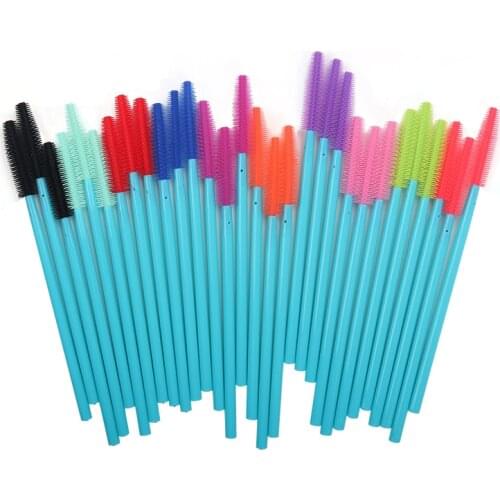 50Pcs Disposable Silicone Gel Eyelash Sticker Mascara Lip Brush Comb Wands Eye Lashes Extension Beauty Tool EyeShadow Applicator