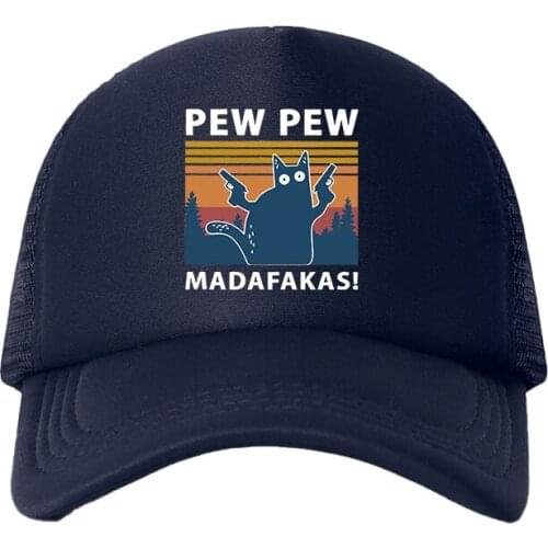 Pew Pew Madafakas Mesh Baseball Cap Adjustable Snapback Hats For Women Men Hip Hop Harajuku Trucker Cap Streetwear Dad Hats