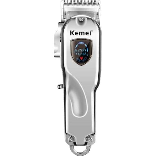 Kemei Professional Hair Trimmer Cordless Hair Cutter Barber Hair Clipper 4 Lever Blade Adjustment LCD Display Beard Trimmer