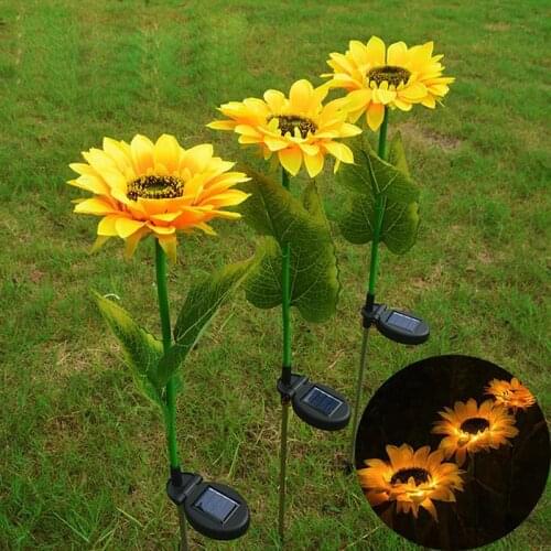Garden lights Solar LED Light Waterproof Sunflower Lawn Light Courtyard Garden Decoration Outdoor Landscape Lawn Flower Light