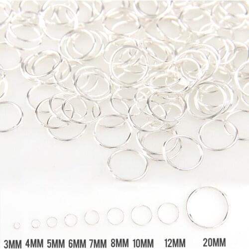 Silver Mixed Color 3/4/5/6/7/8/10/12/20mm Tone Metal Open Jump Rings Necklace Close Tool Ring DIY Jewelry Making