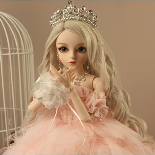 BJD 1/3ball jointed Doll gifts for girl Handpainted makeup fullset Lolita/princess doll with wedding dress CHERRY PINK