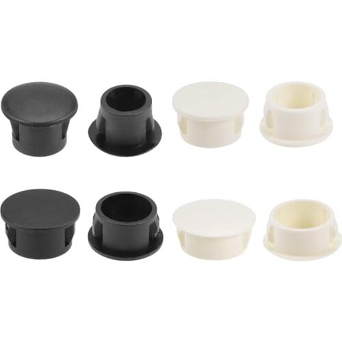 Uxcell 25/50Pcs 6mm 8mm 10mm 13mm 16mm 19mm 20mm 22mm Snap in Locking Hole Tube Flush Type Panel Plugs Hole Plug Black White