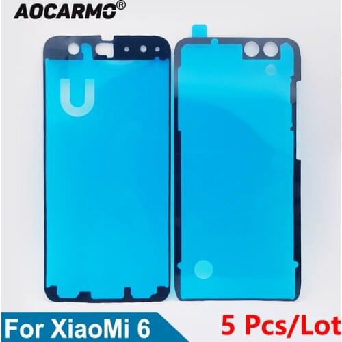 Aocarmo 5Pcs/Lot For Xiaomi 6 Mi6 LCD Display Screen Waterproof Adhesive Back Battery Cover Sticker Tape Glue