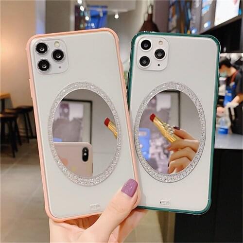 Mirror Clear Phone Case For iPhone 11 Pro X XR XS Max 8 7 Plus SE 2020 Solid Candy Color Transparent Hard PC Back Cover