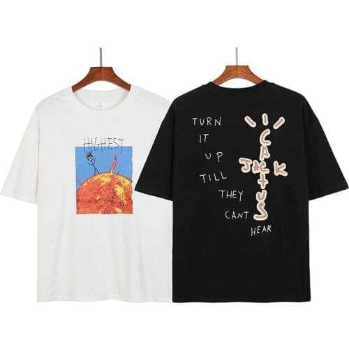 2021 Personality Catcus Jack Cotton Tshirts Men and Women Black White Oversize Short Sleeve Summer Tees T Shirt