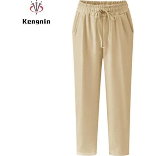 2021 Spring Summer European Style Women Palazzo Harem Pants Loose Plus Size 5XL Female Stretch Trouser Elastic Sweatpant KN01