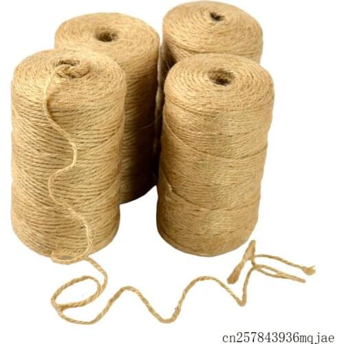 100pcs 100m Jute Hemp Rope Burlap String Cord Wrapping Cords Party Wedding Gift DIY Craft Decor