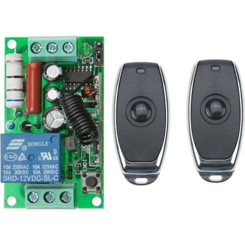 2016 new RF Wireless 220V Remote Control Switch 1CH 10A 1 Receiver & 2 Transmitter 315/433 MHZ self-lock mode
