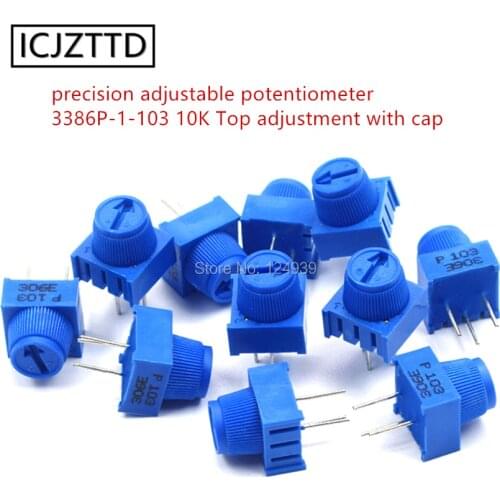 3386P adjustable resistor 3386 103 10K 3386P-1-103 Top adjustment with cap precision adjustable potentiometer