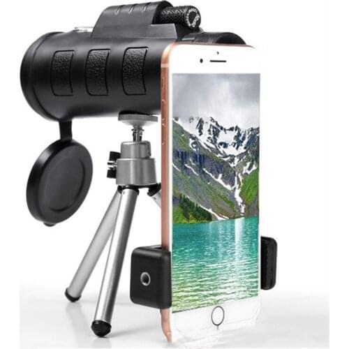 40x60 HD field-of-view monoculars, mobile phone camera binoculars for outdoor equipment, smart phone holder with camping accesso