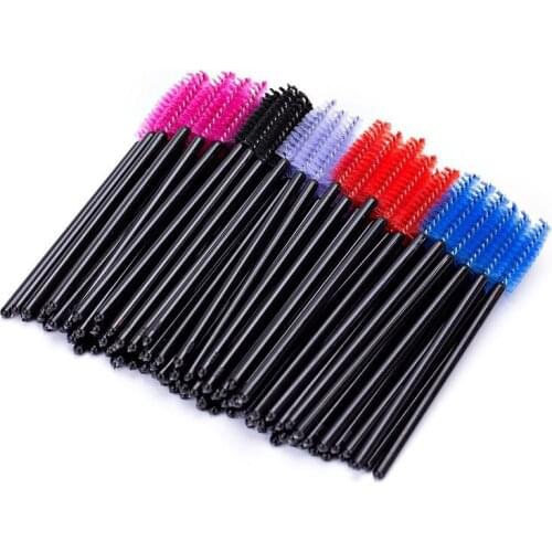 QSTY 50Pcs Eyelash Brushes Makeup Brushes Disposable Mascara Wands Applicator Spoolers Eye Lashes Cosmetic Brush Makeup Tools