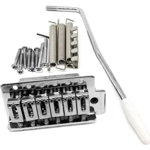 N58B 6 Strings Guitar Bridge Saddle Tailpiece for Electric Guitar Tremolo Bridge Set