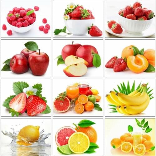 Huacan 5d Diamond Painting Full Drill Square Apple Kits Diamond Mosaic Fruit Pictures Of Rhinestones Diy Embroidery Decortion