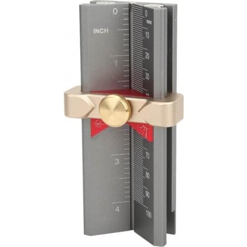 Aluminium Alloy Woodworking Drill Locator Height Measuring Positioner with Magnetic Bottom