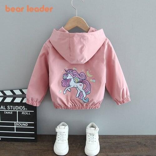 Bear Leader Girls Kids Princess Jackets New Fashion Baby Spring Autumn Cartoon Coats Children Casual Hooded Clothing 2-7 Years