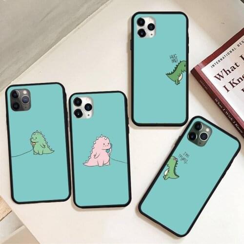 Dinosaur Cartoon couple Phone Case for iPhone 11 12 pro XS MAX 8 7 6 6S Plus X 5S SE 2020 XR