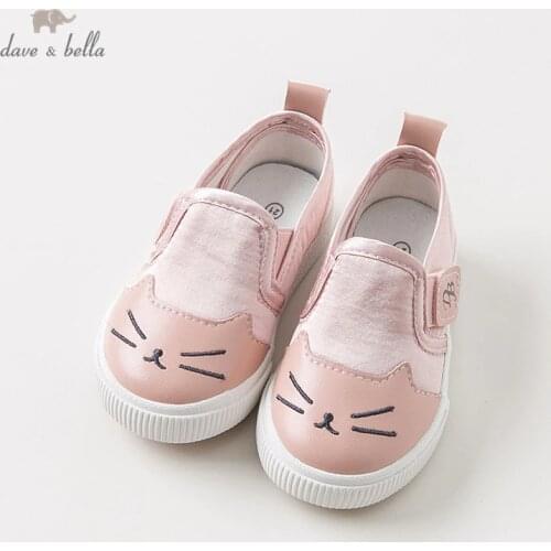 DB10967 Dave Bella spring autumn baby girl canvas shoes new born girl casual shoes pink shoes