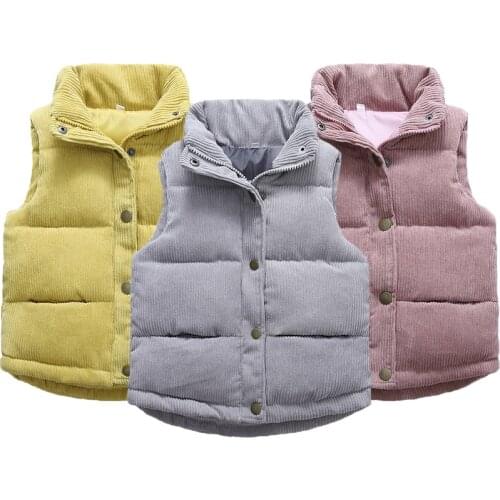 Big Size Kids Vest 2021 New Style Autumn Corduroy Warm Thicken Waistcoat For Boys And GIrls Children Jacket Birthday Present