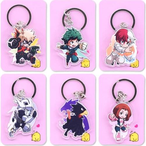 My Hero Academia Double Sided Clear Keychain Boku no Hero Academia Key Chain Hot Sale Anime Key Ring PCB194-213