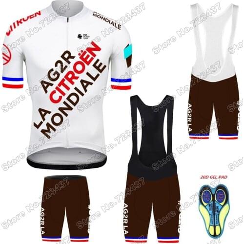 France Champion 2021 Team AG2R Cycling Clothing Men Cycling Jersey Set Road Bike Suit Bicycle Bib Shorts MTB Maillot Cyclisme