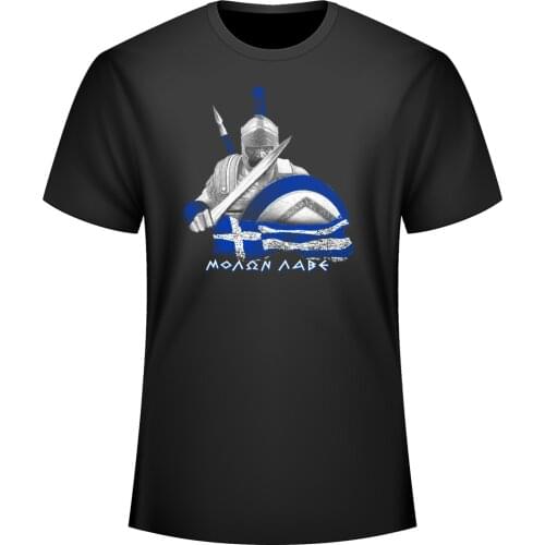 Greece Sparta Warrior Molon Labe T-Shirt. Fashion Design Summer Cotton Short Sleeve O-Neck Mens T Shirt New S-3XL