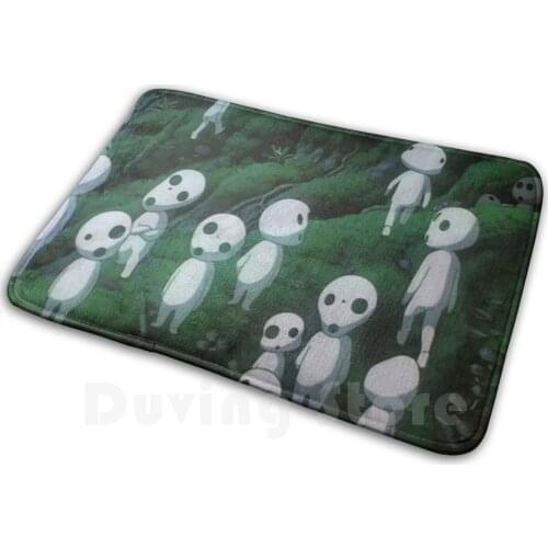 Forest Of The Kodama Mat Rug Carpet Anti-Slip Floor Mats Bedroom Ghibli Studio Ghibli Princess Mononoke Mononoke Hayao Miyazaki