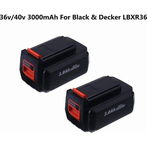 For Black & Decker 36v/40V 3000mAh Li-ion Rechargeable Power Tool Battery LBXR36 BL2036 LBX2040 LST136,LST420,LST220 L50