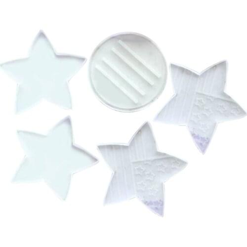 LXAD 5 Pcs/Set Coaster+Cup Stand Epoxy Resin Mold Cup Mat+Storage Rack Table Mat Holder Silicone Mould DIY Crafts Tool