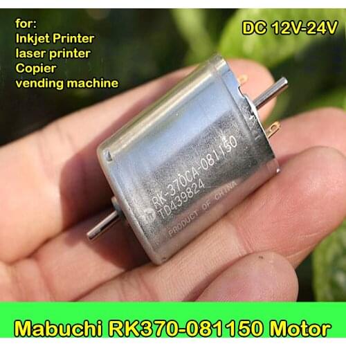 Mabuchi RK370-081150 Motor DC 12-24V Copper Alloy Carbon Brush 3450RPM Low Speed for Inkjet Laser Printer Copier Vending Machine
