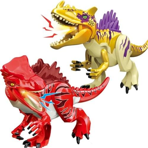 Jurassic Animal World Dinosaur Park Carnotaurus Stegosaurus DIY Model Building Blocks Bricks Toys Gifts