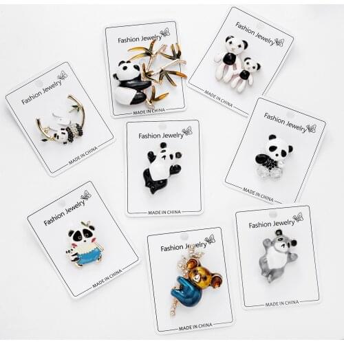 New Arrival Cute Pins Brooches for Womens Enamel Pins Alloy Drops of Oil Cartoon Animal Panda Brooches Jewelry for Girls